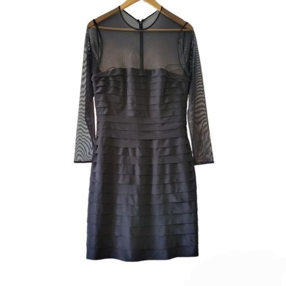Ralph Lauren Mesh Mini Black Dress Size 10. - Picture 1 of 15